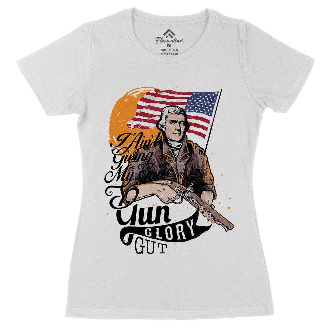 Gun Glory Gut Womens Organic Crew Neck T-Shirt American C940