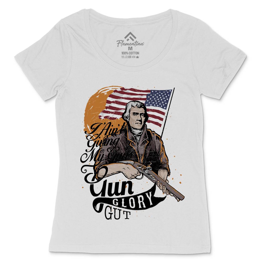 Gun Glory Gut Womens Scoop Neck T-Shirt American C940
