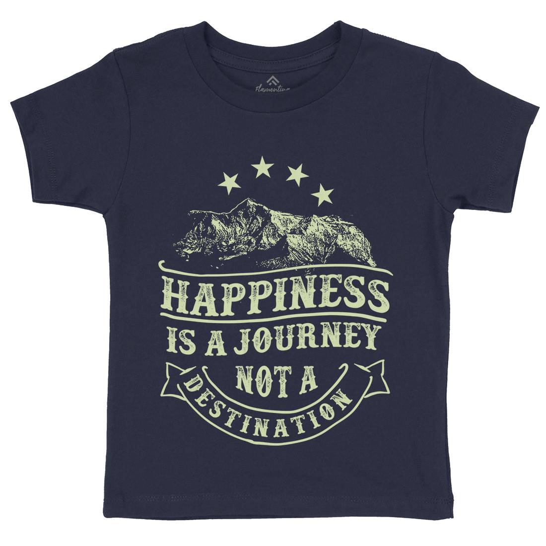 Happiness Is A Journey Kids Organic Crew Neck T-Shirt Quotes C941