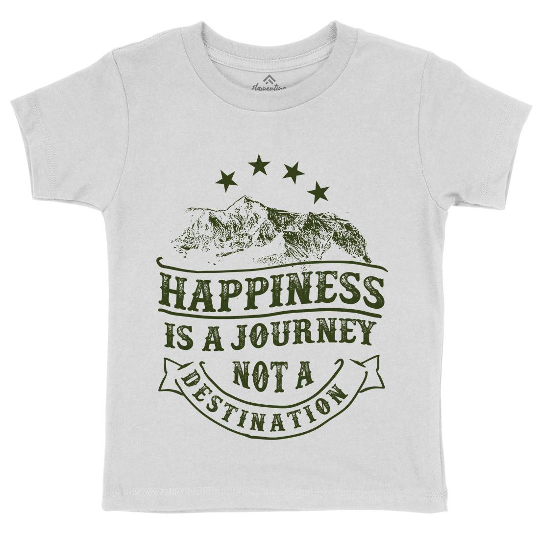 Happiness Is A Journey Kids Crew Neck T-Shirt Quotes C941