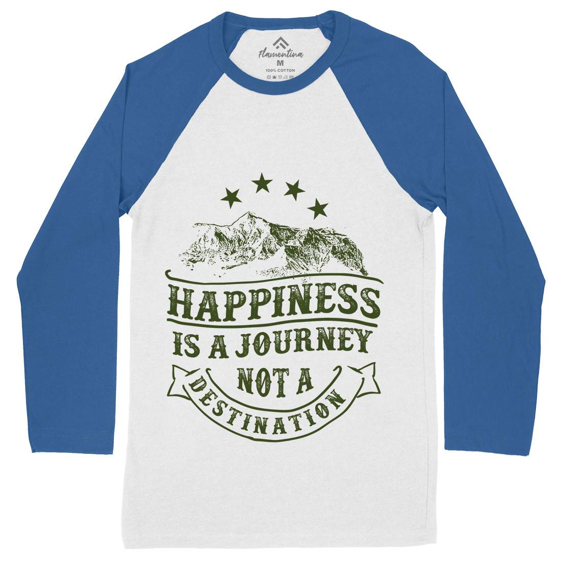 Happiness Is A Journey Mens Long Sleeve Baseball T-Shirt Quotes C941