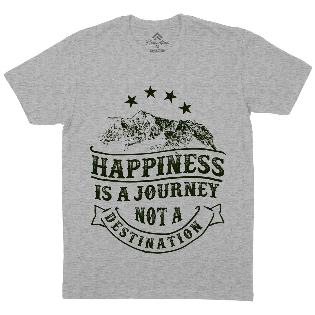 Happiness Is A Journey Mens Crew Neck T-Shirt Quotes C941