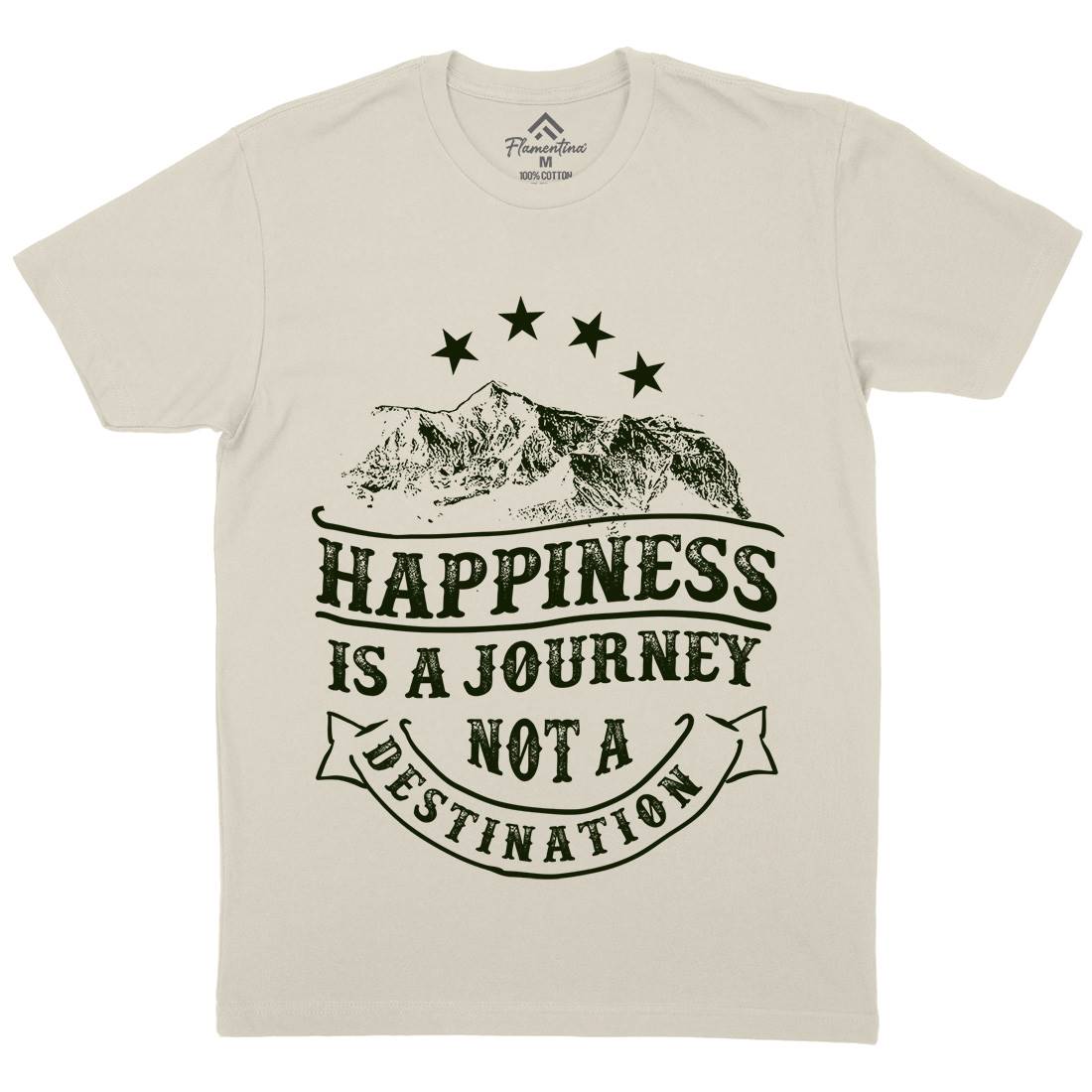 Happiness Is A Journey Mens Organic Crew Neck T-Shirt Quotes C941