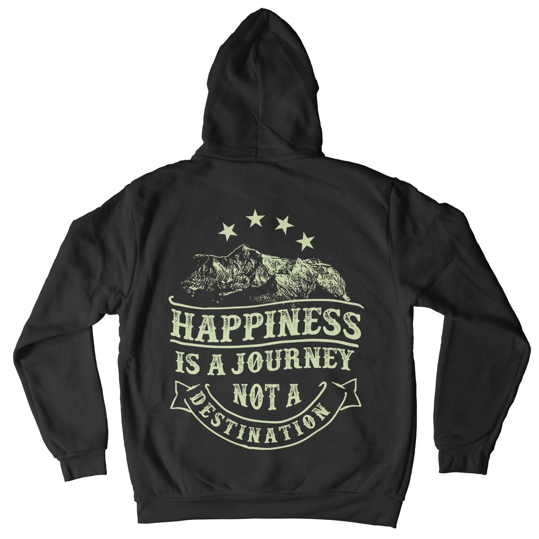 Happiness Is A Journey Mens Hoodie With Pocket Quotes C941