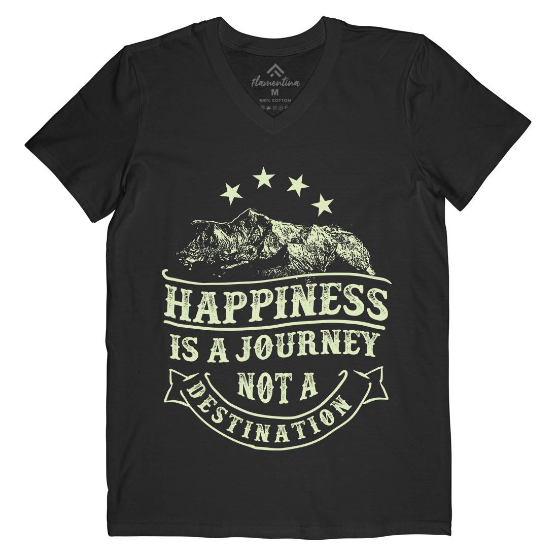Happiness Is A Journey Mens V-Neck T-Shirt Quotes C941