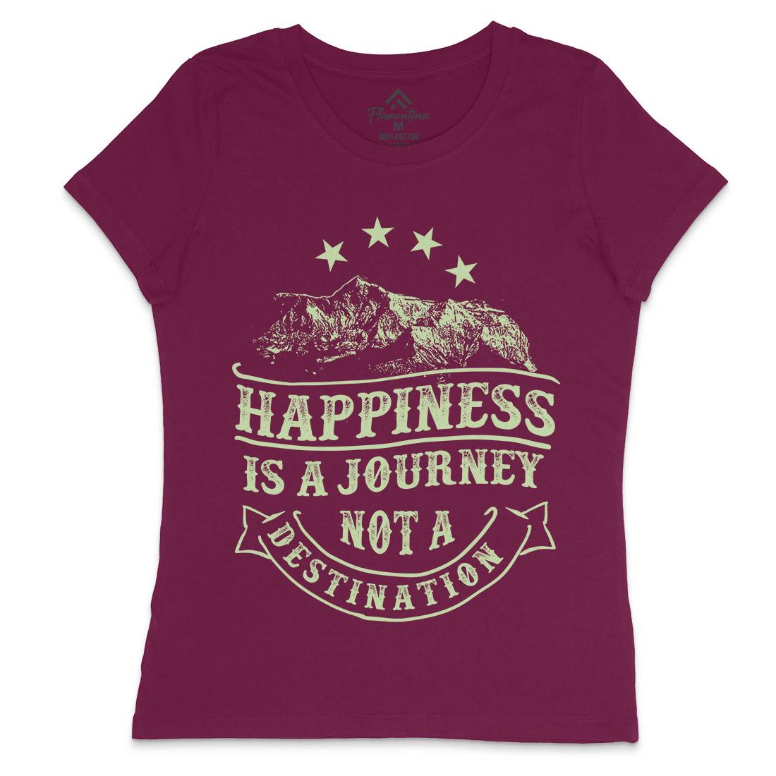 Happiness Is A Journey Womens Crew Neck T-Shirt Quotes C941