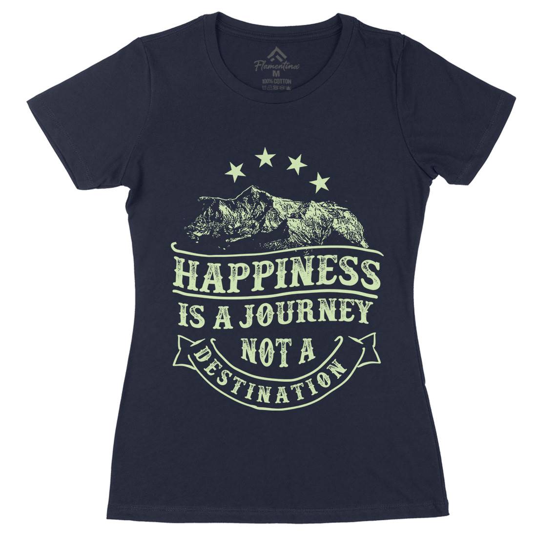 Happiness Is A Journey Womens Organic Crew Neck T-Shirt Quotes C941