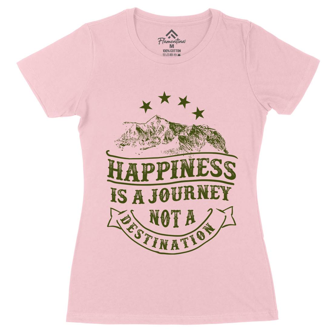 Happiness Is A Journey Womens Organic Crew Neck T-Shirt Quotes C941