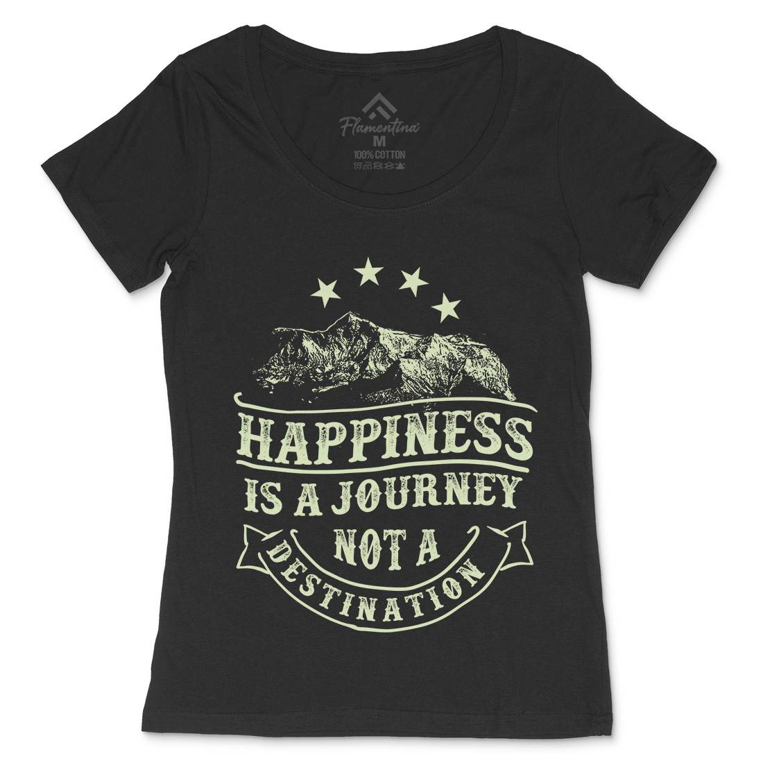 Happiness Is A Journey Womens Scoop Neck T-Shirt Quotes C941