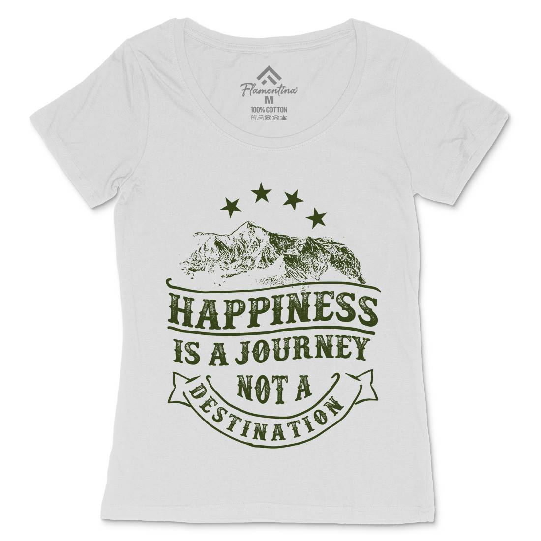 Happiness Is A Journey Womens Scoop Neck T-Shirt Quotes C941