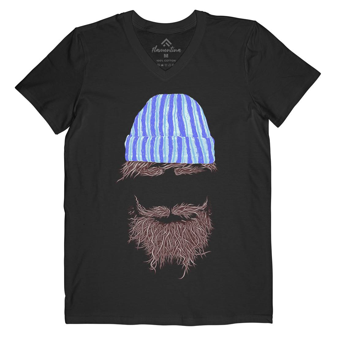 Hipster Mens Organic V-Neck T-Shirt Barber C942
