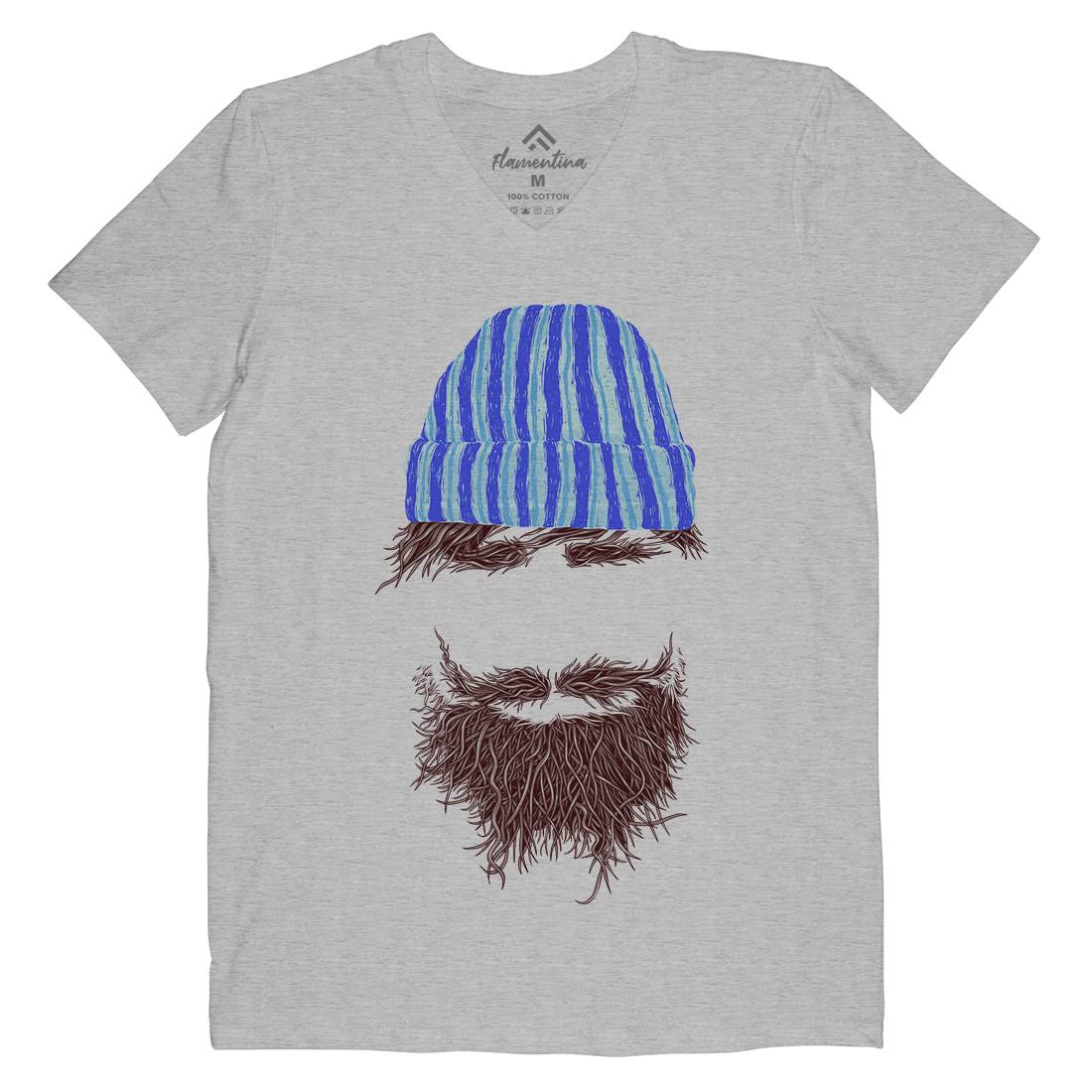 Hipster Mens Organic V-Neck T-Shirt Barber C942
