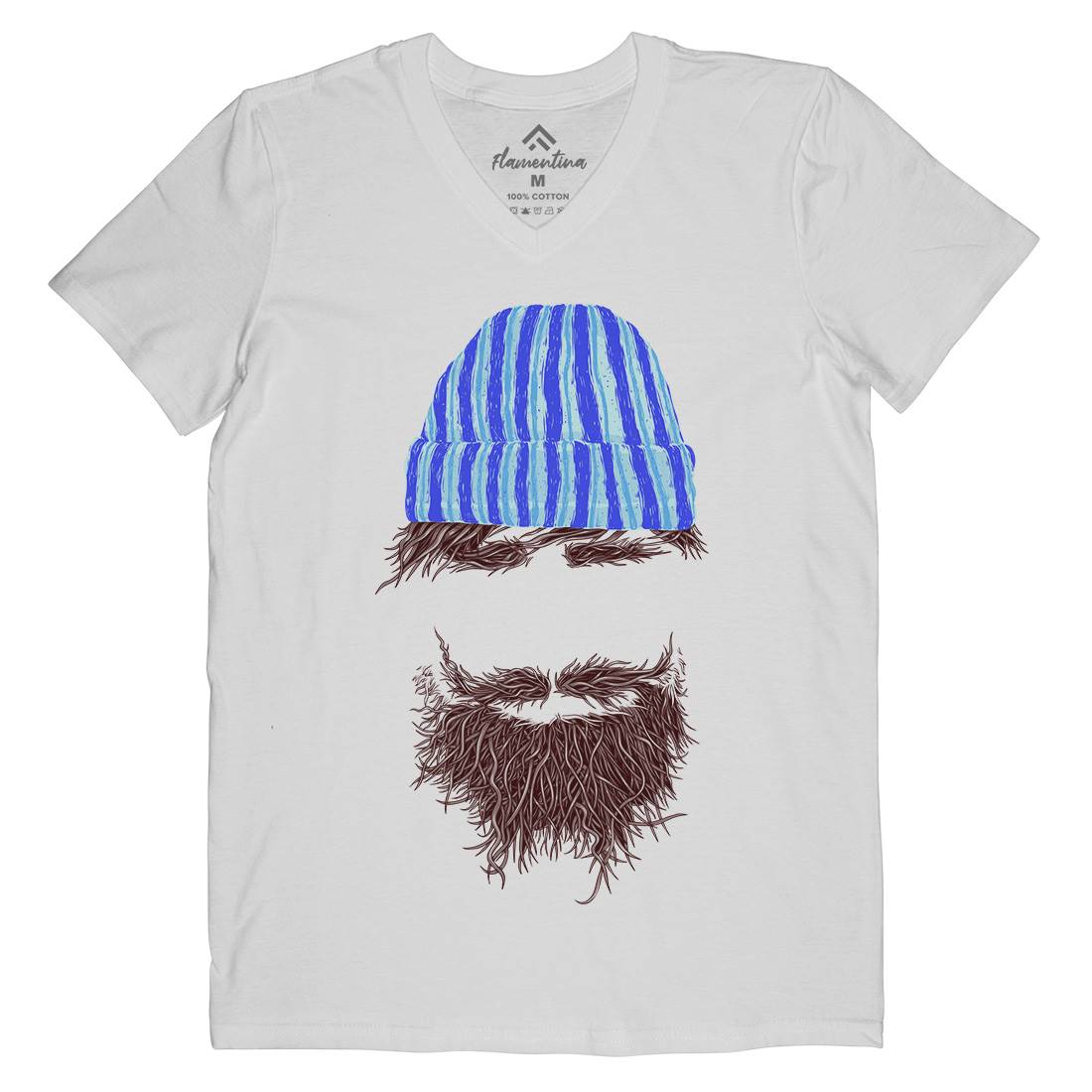Hipster Mens V-Neck T-Shirt Barber C942