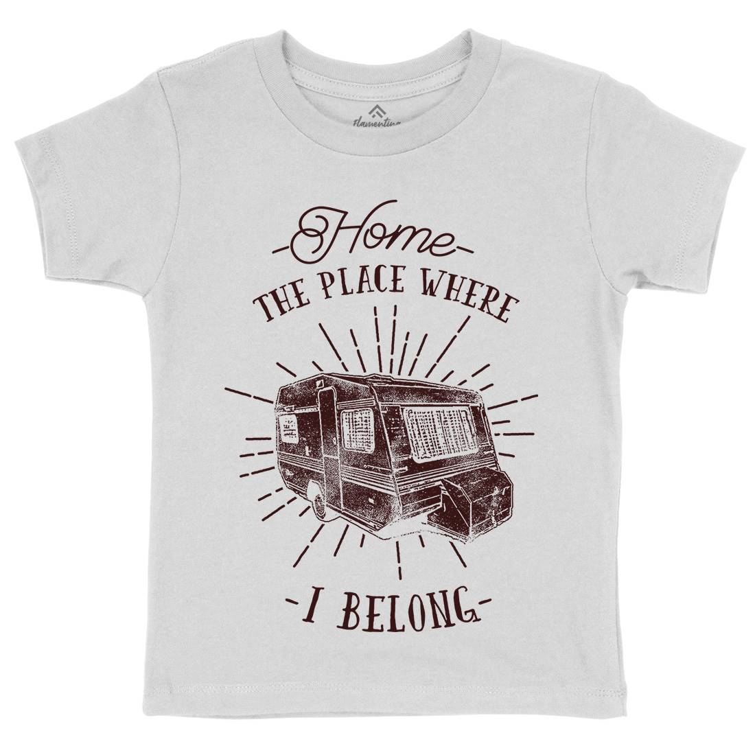 Home The Place Where I Belong Kids Crew Neck T-Shirt Nature C944