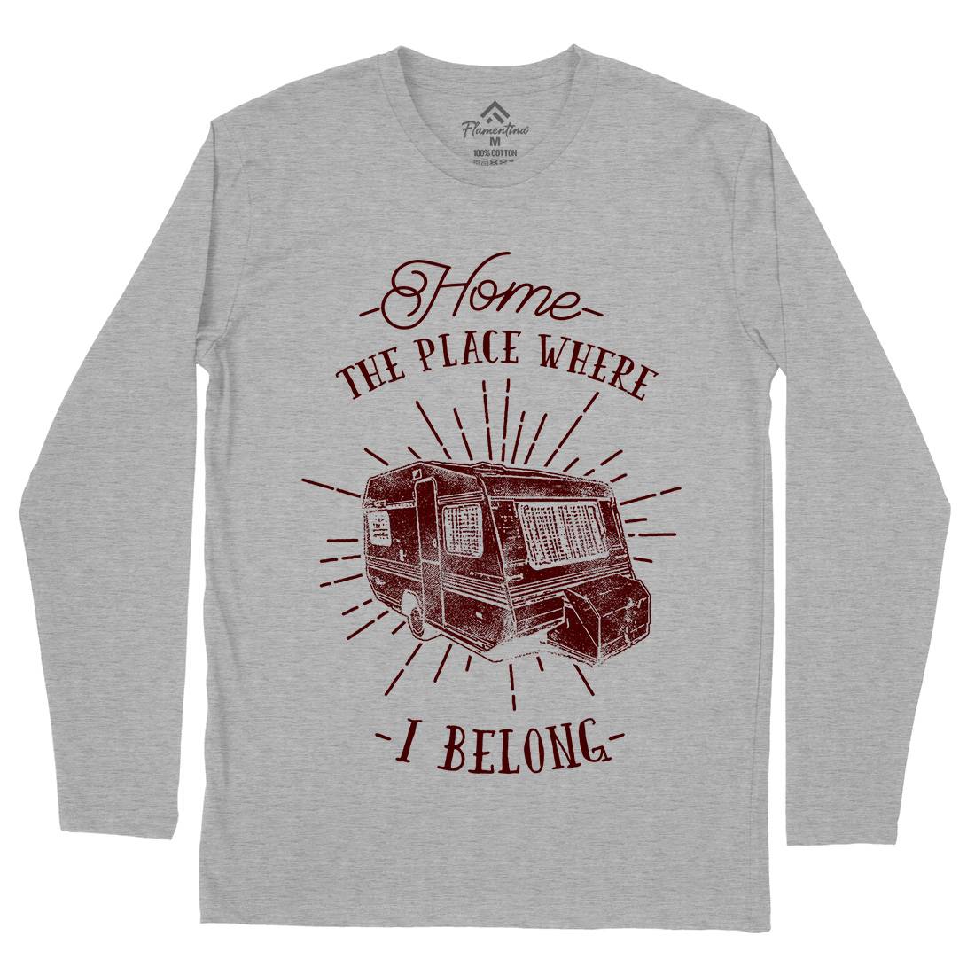 Home The Place Where I Belong Mens Long Sleeve T-Shirt Nature C944