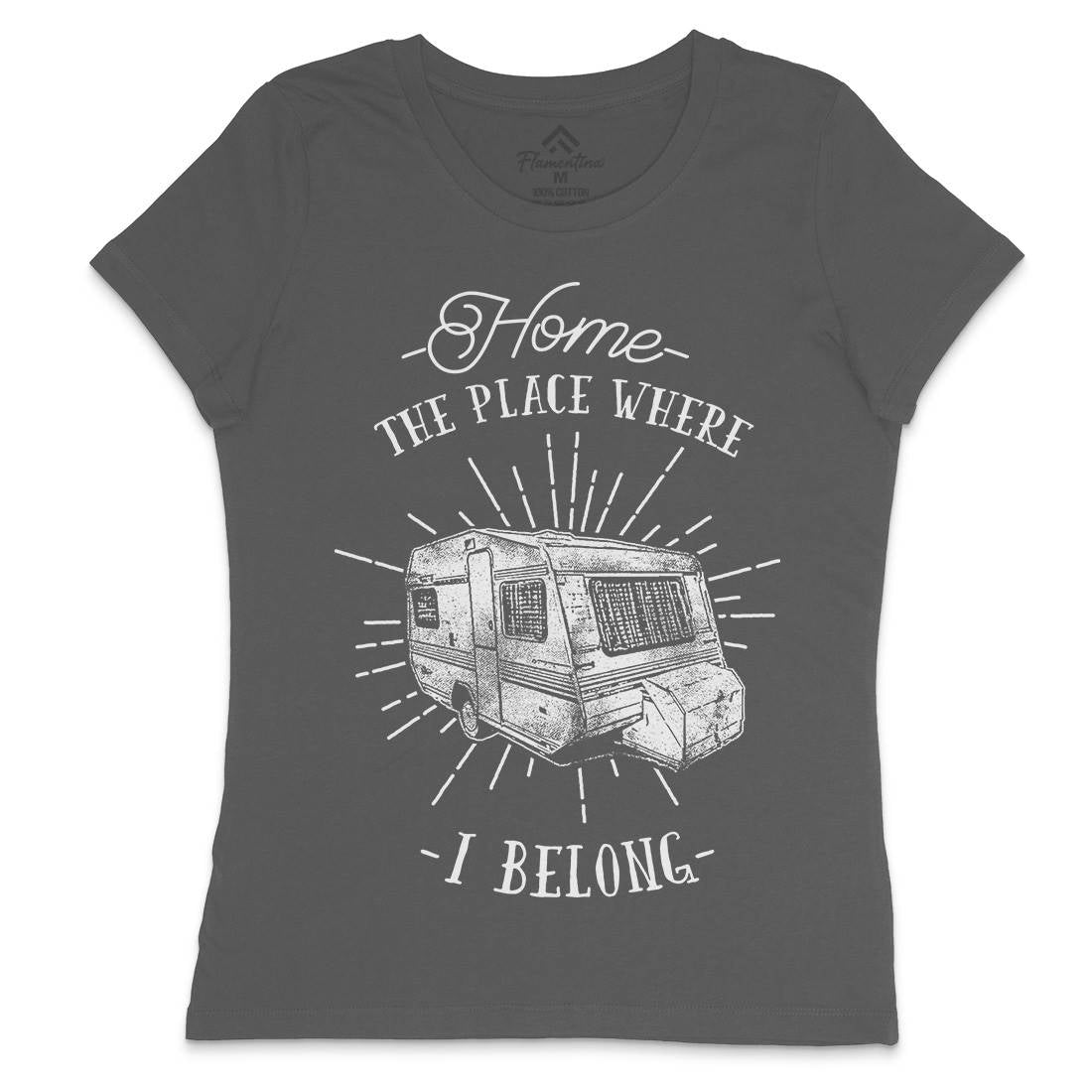 Home The Place Where I Belong Womens Crew Neck T-Shirt Nature C944