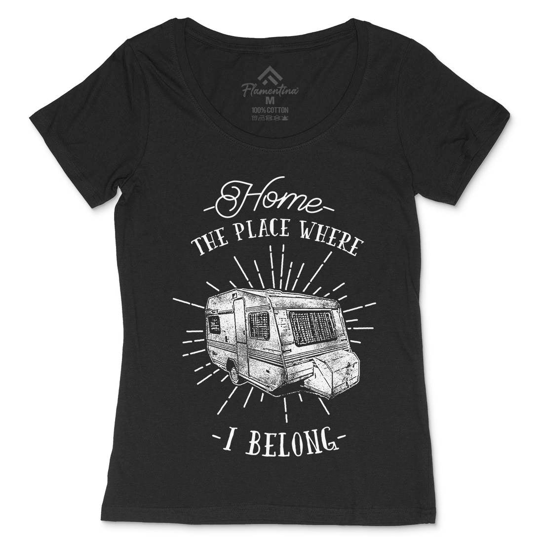 Home The Place Where I Belong Womens Scoop Neck T-Shirt Nature C944