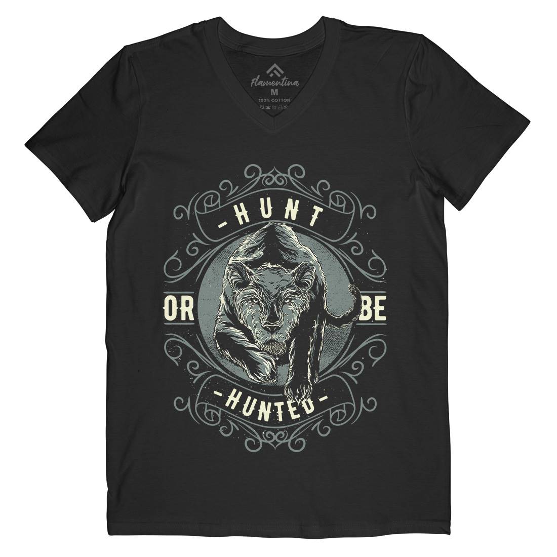 Hunt Or Be Hunted Mens Organic V-Neck T-Shirt Nature C945