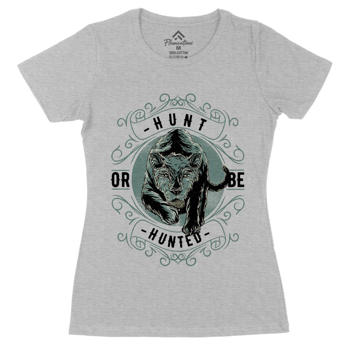 Hunt Or Be Hunted Womens Organic Crew Neck T-Shirt Nature C945