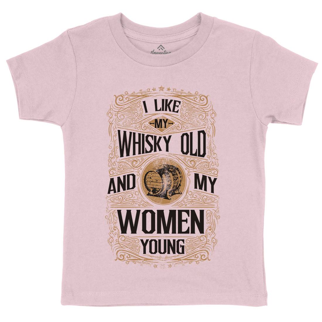 I Like My Whisky Old Kids Crew Neck T-Shirt Drinks C946