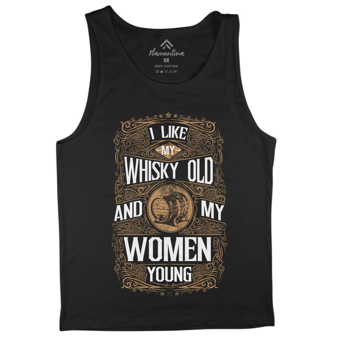 I Like My Whisky Old Mens Tank Top Vest Drinks C946