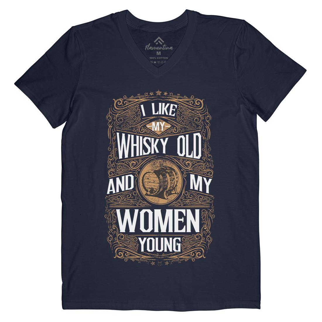 I Like My Whisky Old Mens V-Neck T-Shirt Drinks C946