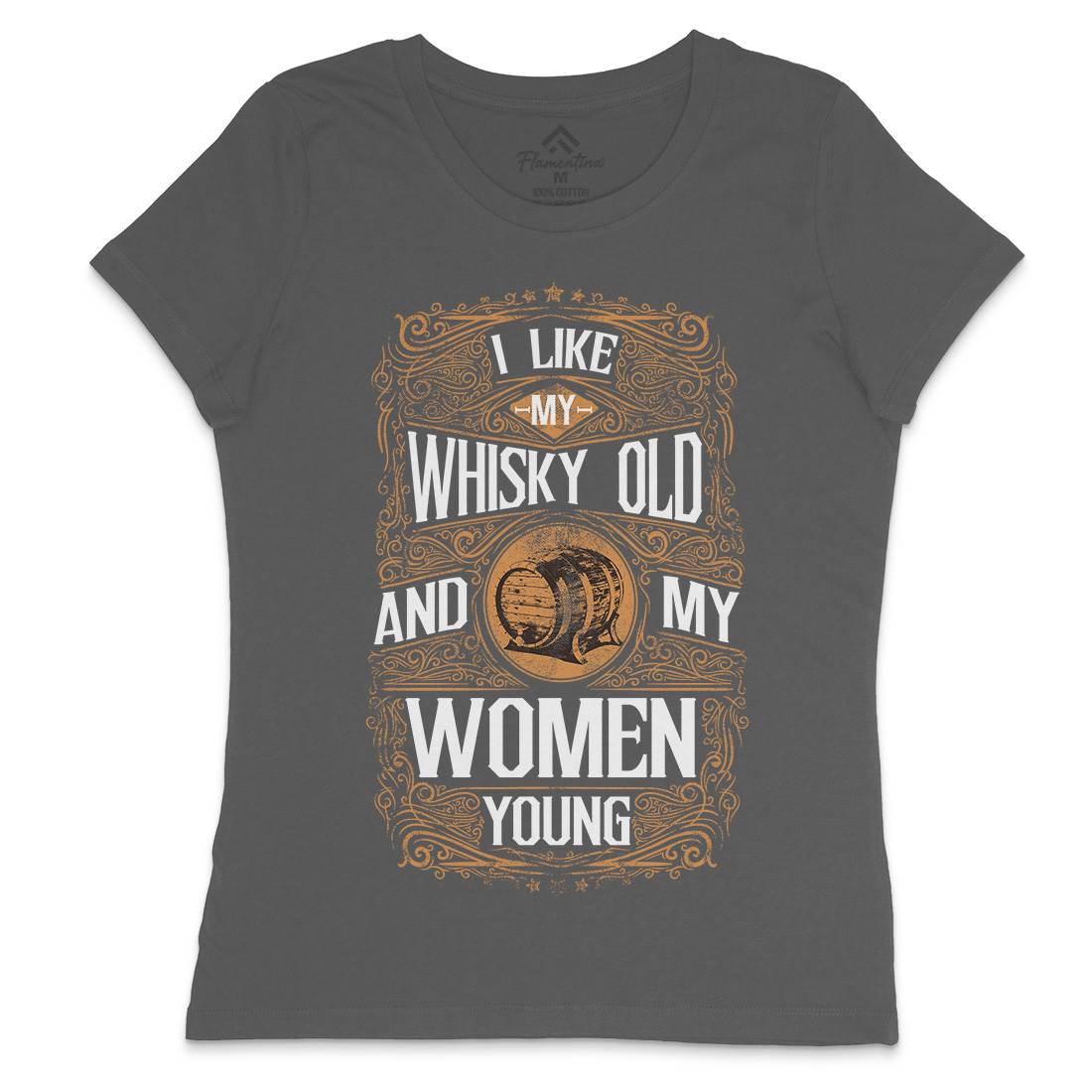 I Like My Whisky Old Womens Crew Neck T-Shirt Drinks C946
