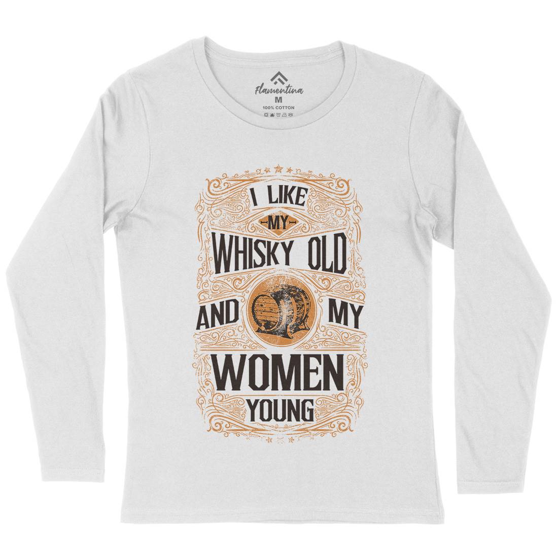 I Like My Whisky Old Womens Long Sleeve T-Shirt Drinks C946