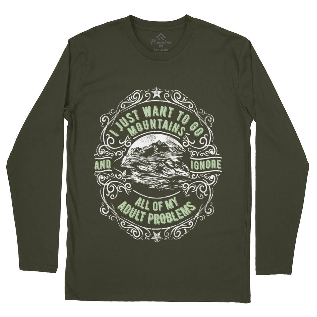 I Want To Go Mountains Mens Long Sleeve T-Shirt Nature C948