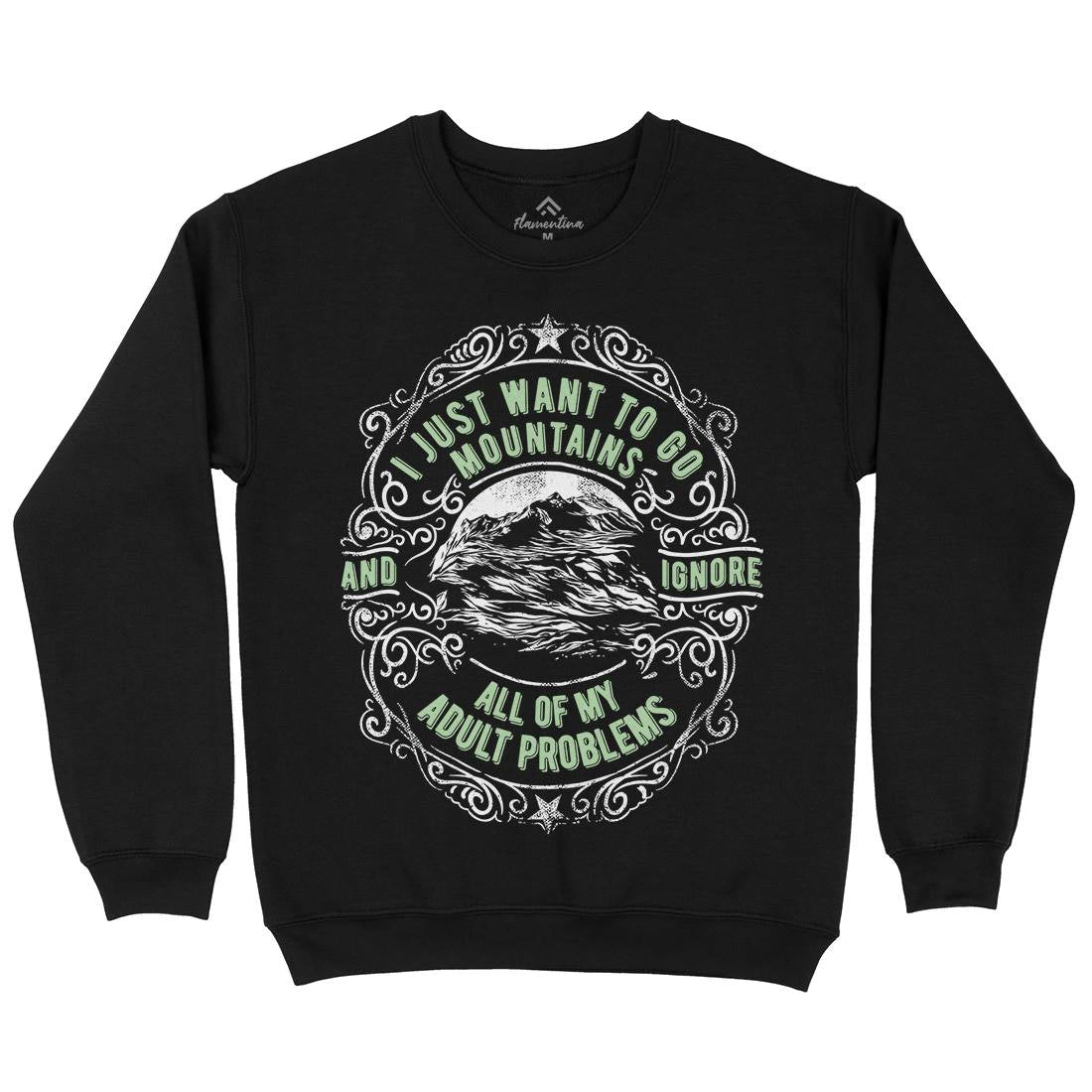 I Want To Go Mountains Mens Crew Neck Sweatshirt Nature C948