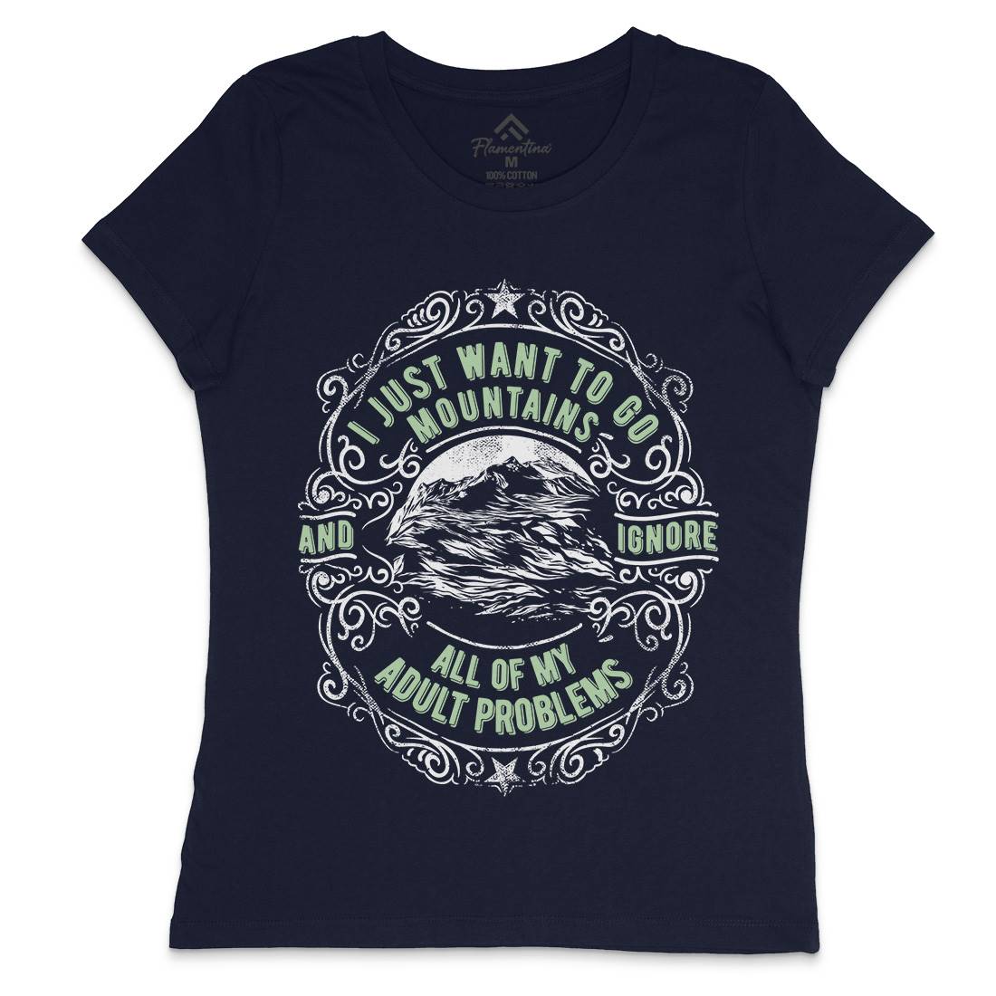 I Want To Go Mountains Womens Crew Neck T-Shirt Nature C948