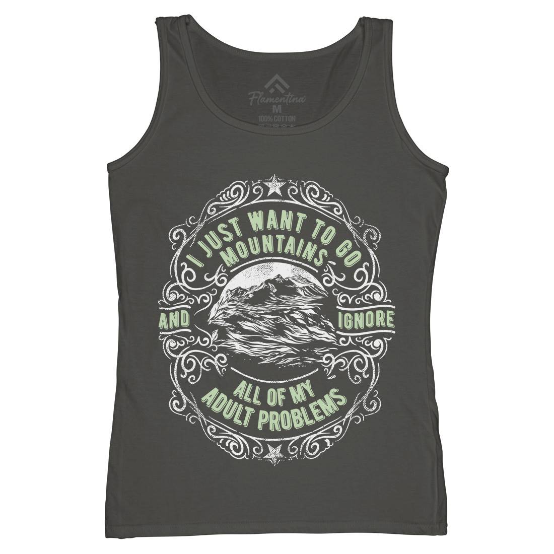 I Want To Go Mountains Womens Organic Tank Top Vest Nature C948