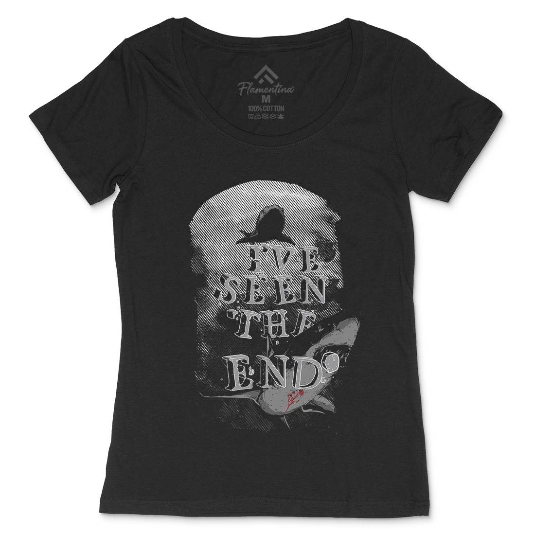 I&#39;ve Seen The End Womens Scoop Neck T-Shirt Navy C949