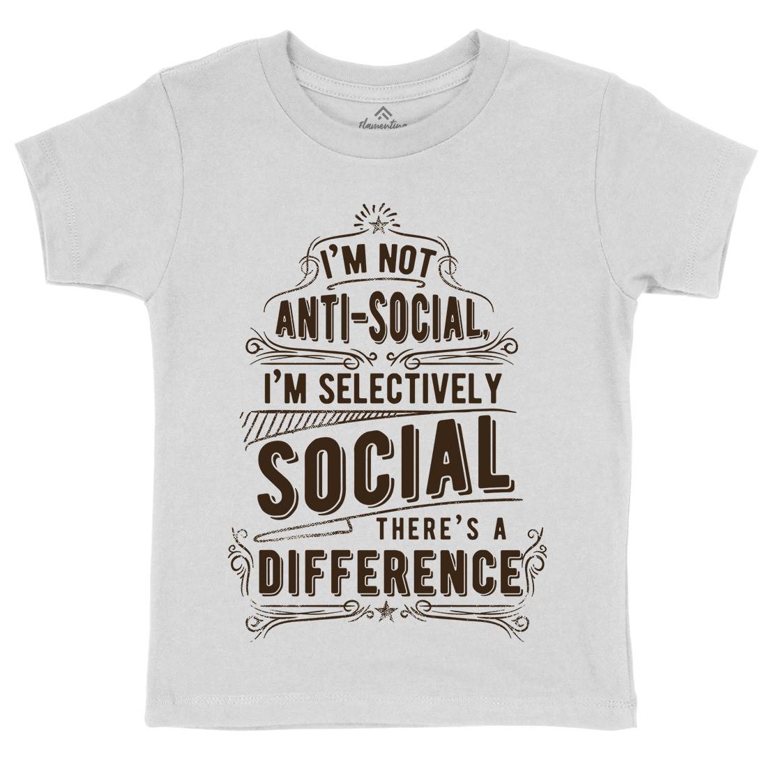 I&#39;M Not Anti-Social Kids Crew Neck T-Shirt Quotes C950