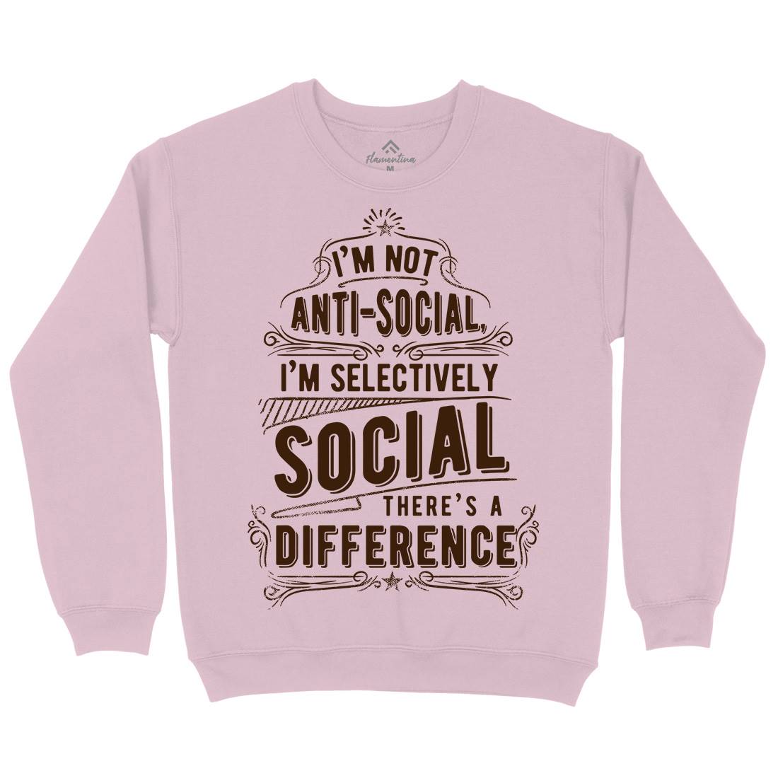 I&#39;M Not Anti-Social Kids Crew Neck Sweatshirt Quotes C950