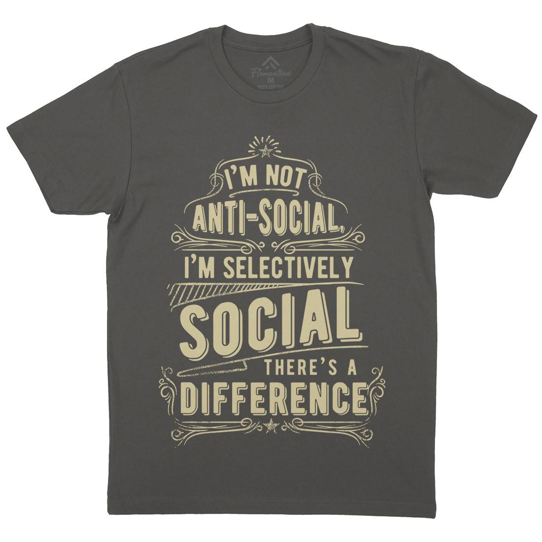 I&#39;M Not Anti-Social Mens Crew Neck T-Shirt Quotes C950