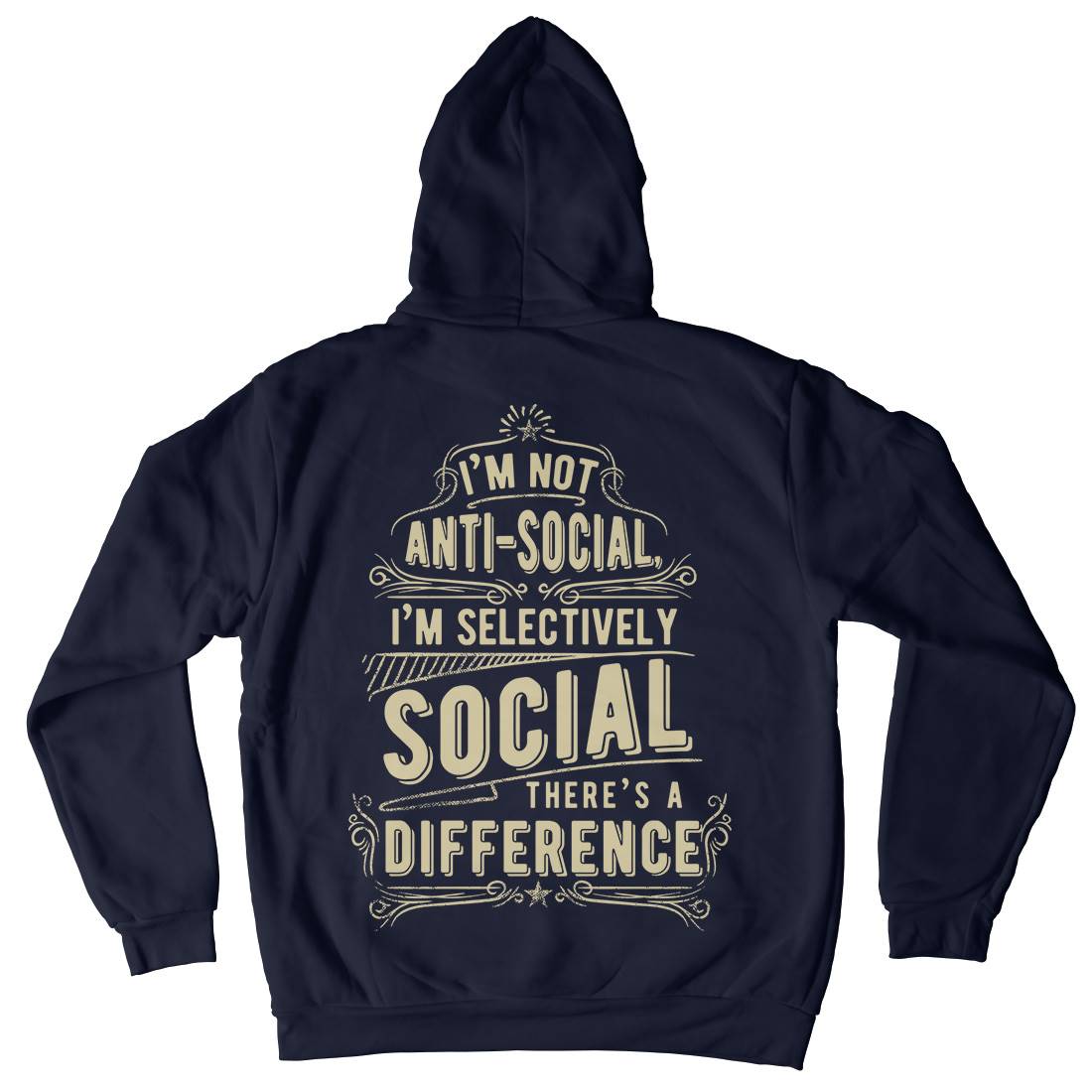 I&#39;M Not Anti-Social Mens Hoodie With Pocket Quotes C950