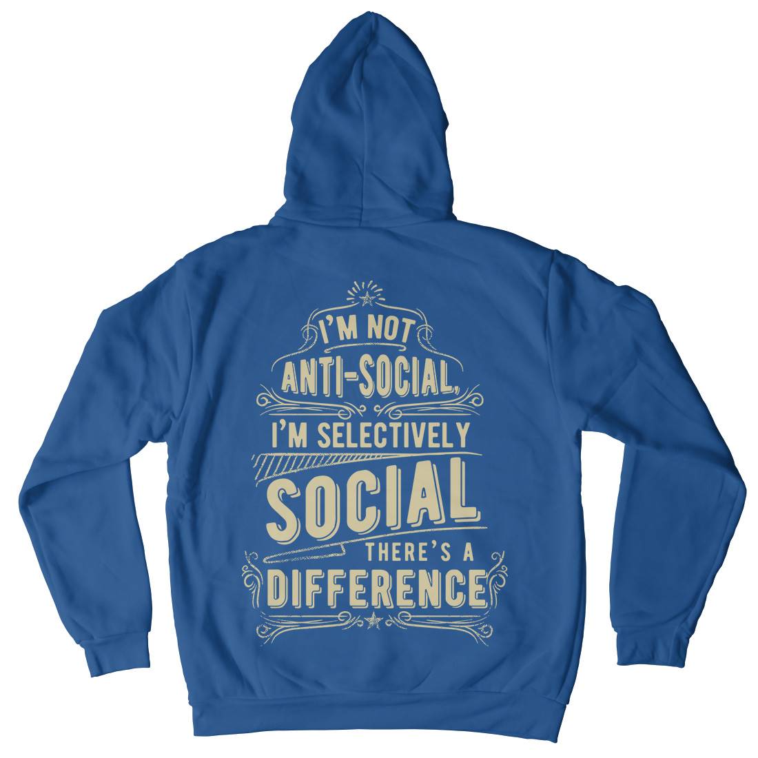 I&#39;M Not Anti-Social Mens Hoodie With Pocket Quotes C950