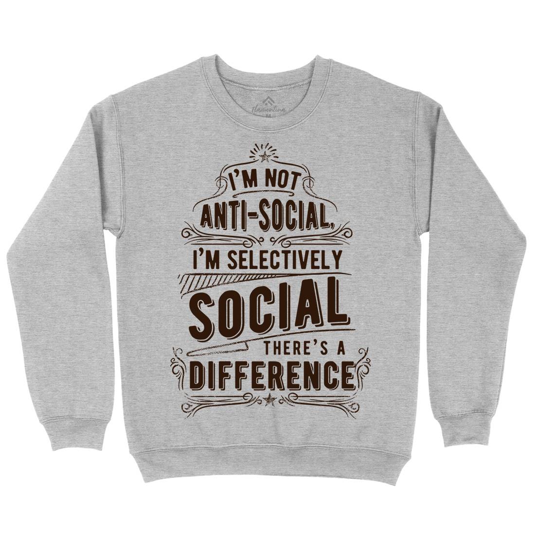 I&#39;M Not Anti-Social Mens Crew Neck Sweatshirt Quotes C950