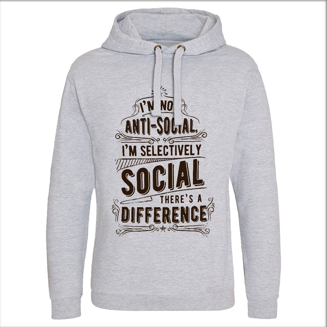 I&#39;M Not Anti-Social Mens Hoodie Without Pocket Quotes C950
