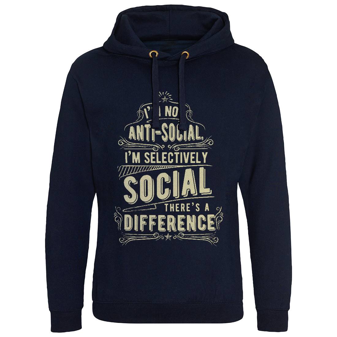 I&#39;M Not Anti-Social Mens Hoodie Without Pocket Quotes C950