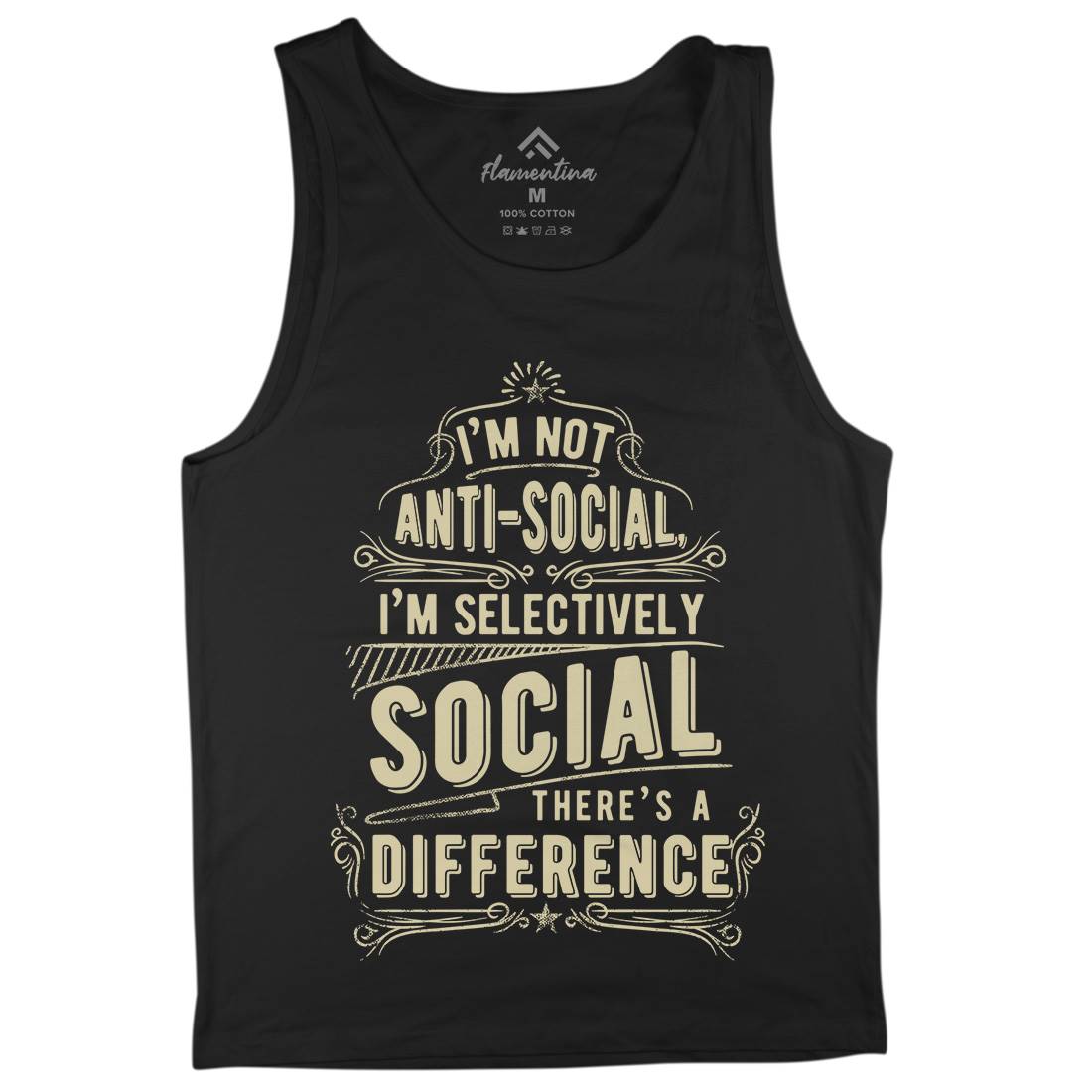 I&#39;M Not Anti-Social Mens Tank Top Vest Quotes C950