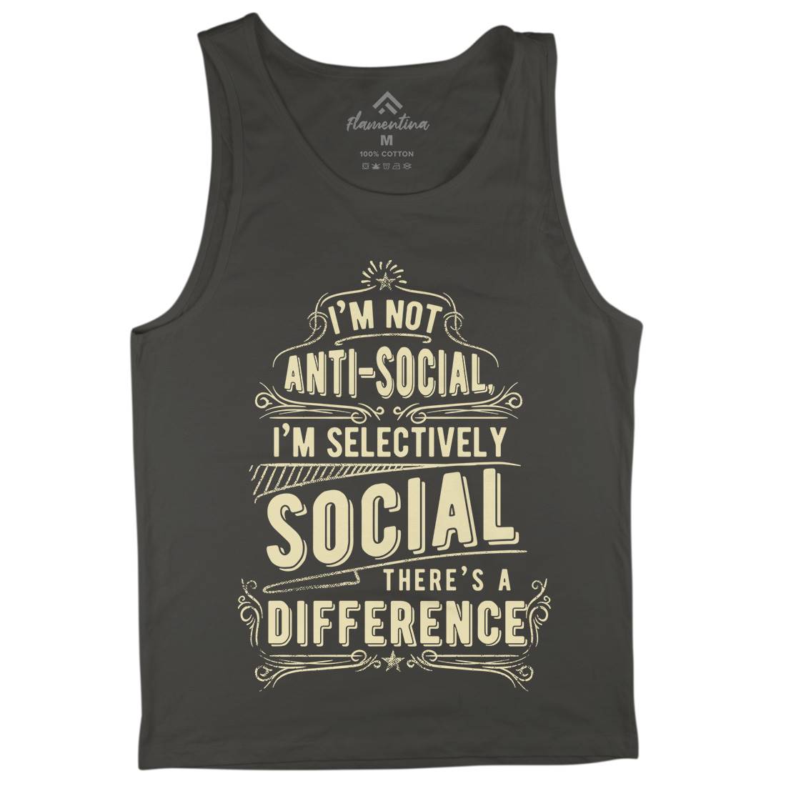 I&#39;M Not Anti-Social Mens Tank Top Vest Quotes C950