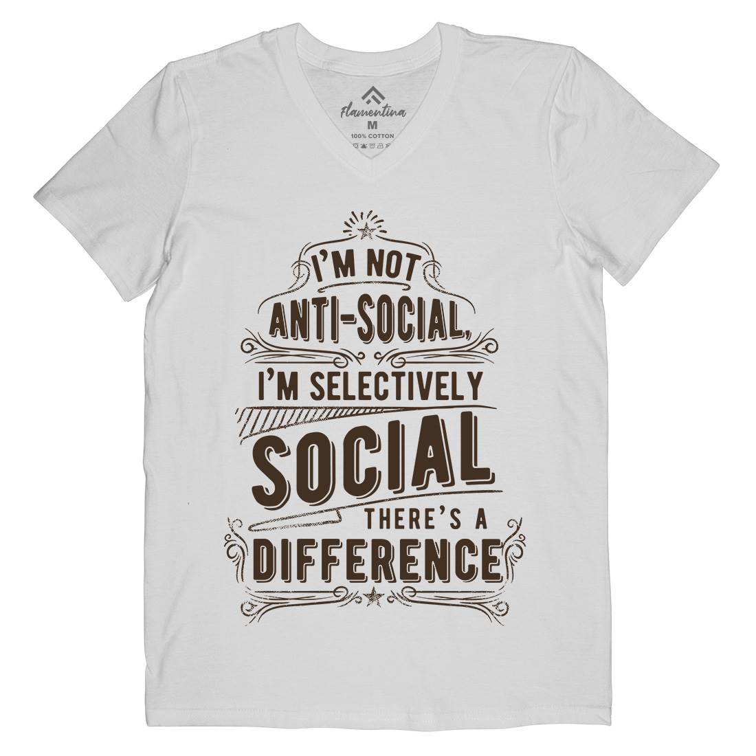 I&#39;M Not Anti-Social Mens V-Neck T-Shirt Quotes C950