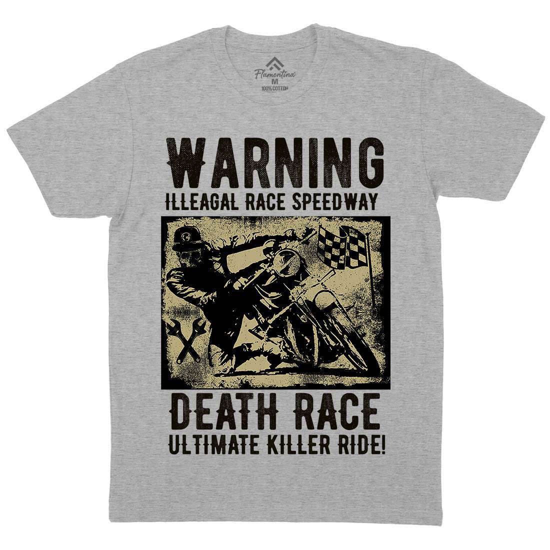 Illegal Race Speedway Mens Crew Neck T-Shirt Motorcycles C951