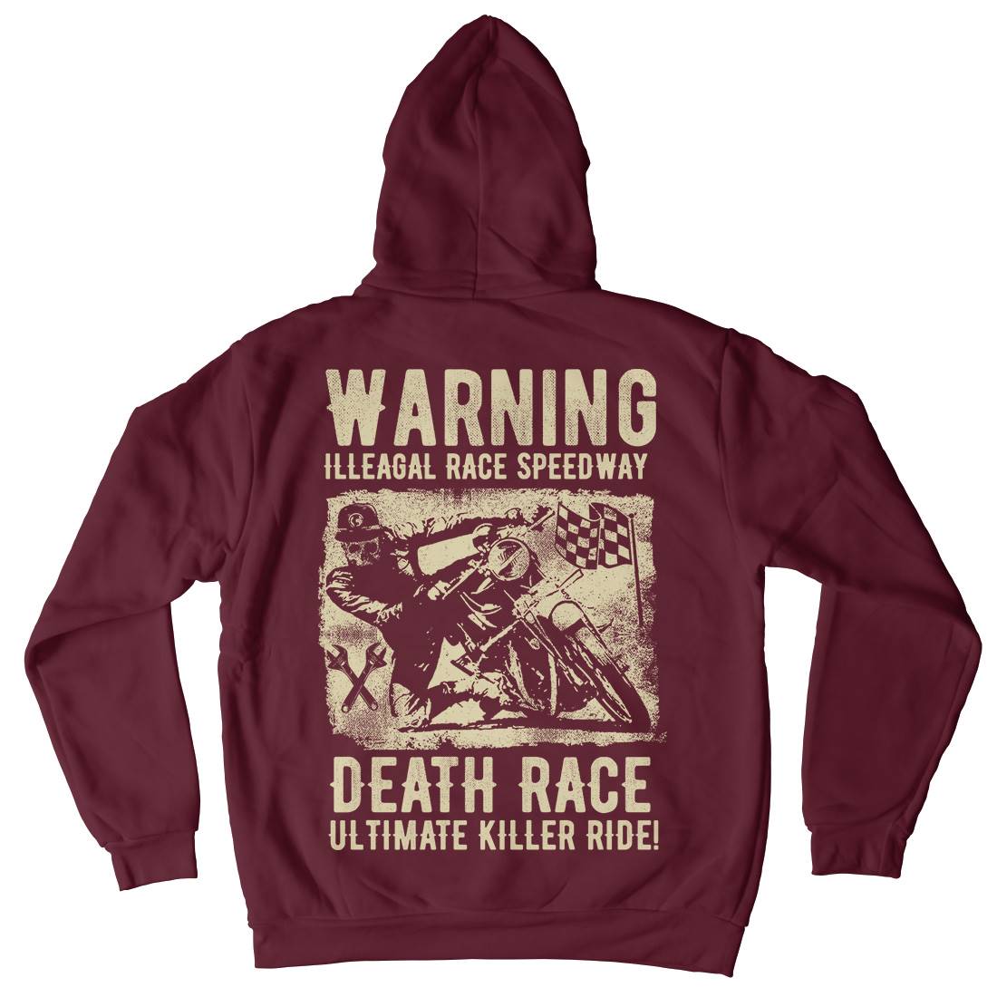 Illegal Race Speedway Mens Hoodie With Pocket Motorcycles C951