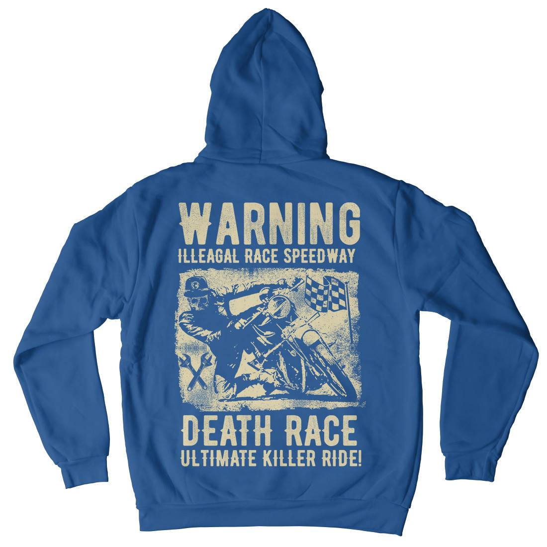 Illegal Race Speedway Mens Hoodie With Pocket Motorcycles C951