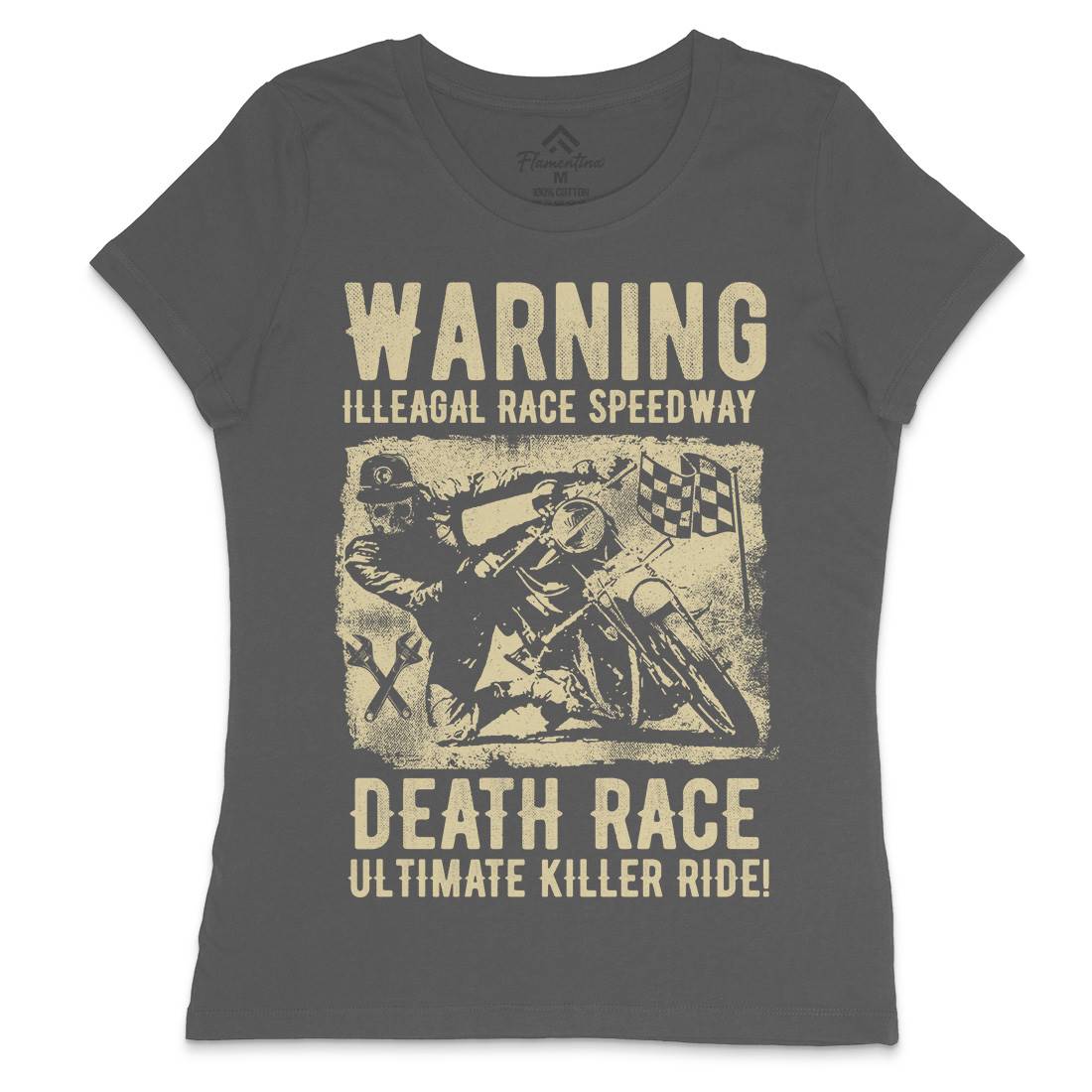 Illegal Race Speedway Womens Crew Neck T-Shirt Motorcycles C951