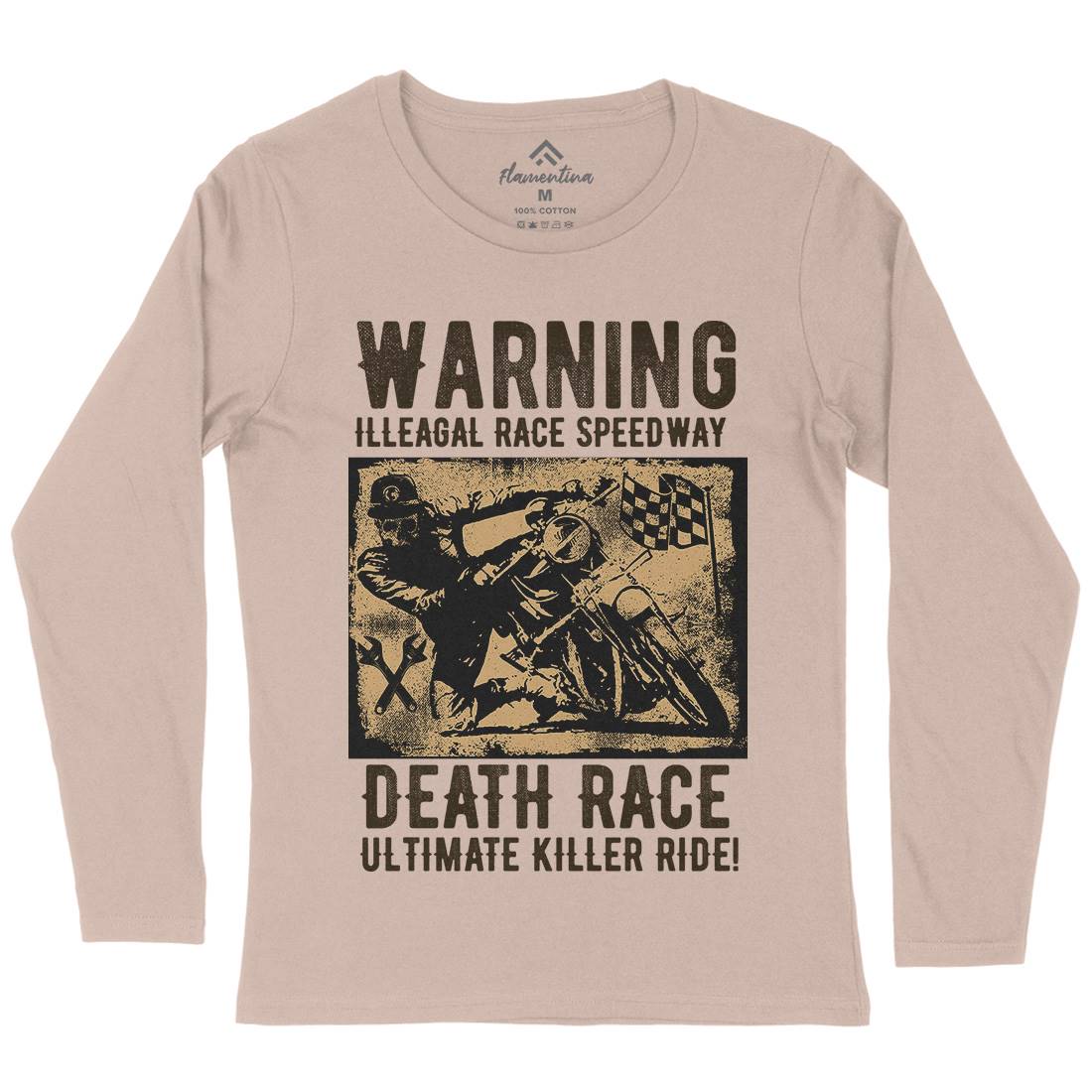 Illegal Race Speedway Womens Long Sleeve T-Shirt Motorcycles C951