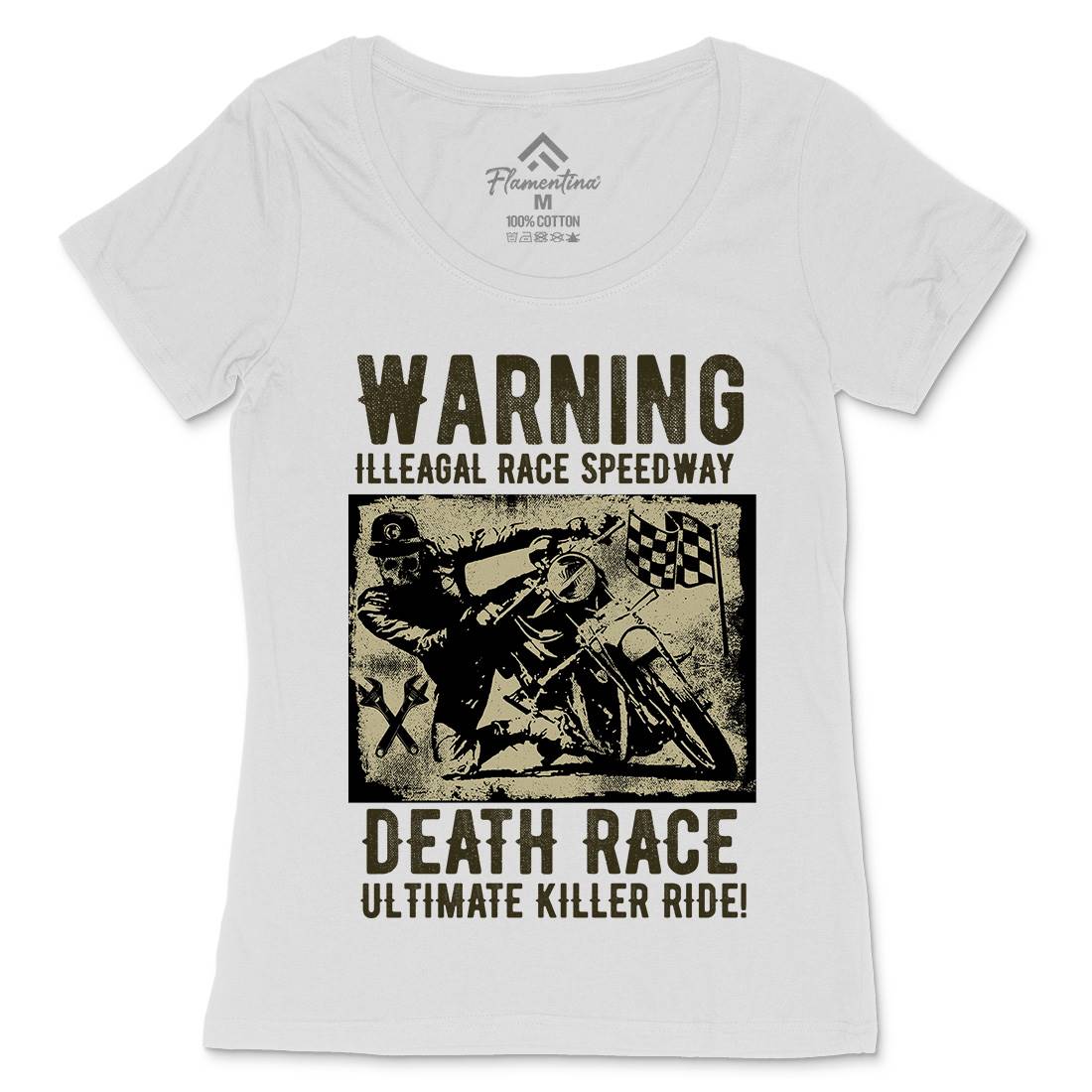 Illegal Race Speedway Womens Scoop Neck T-Shirt Motorcycles C951